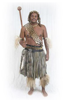 A side portrait of Prince Africa Zulu in formal wear